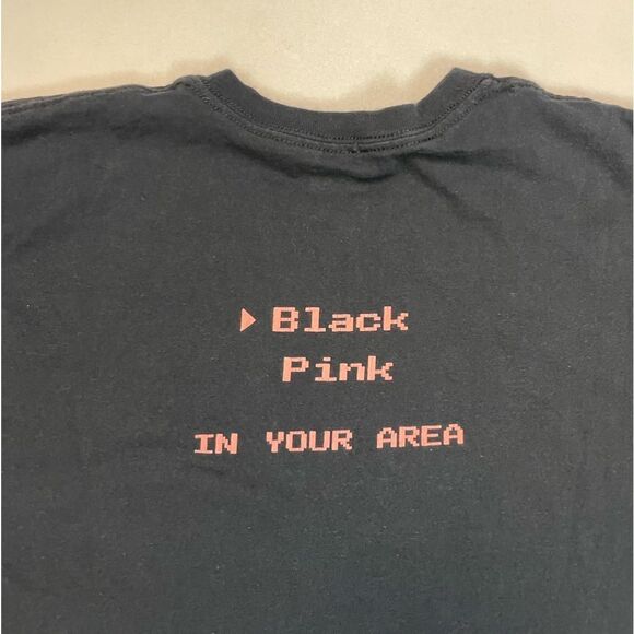 Black pink Neon Logo Graphic T-shirt Women Large Black Short Sleeve Music - Picture 4 of 6